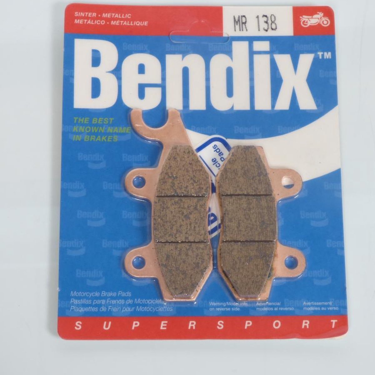 bendix remblokje voor triumph 865 bonneville t100 motorfiets 2006 tot 2008 mr138 / achter nieuw