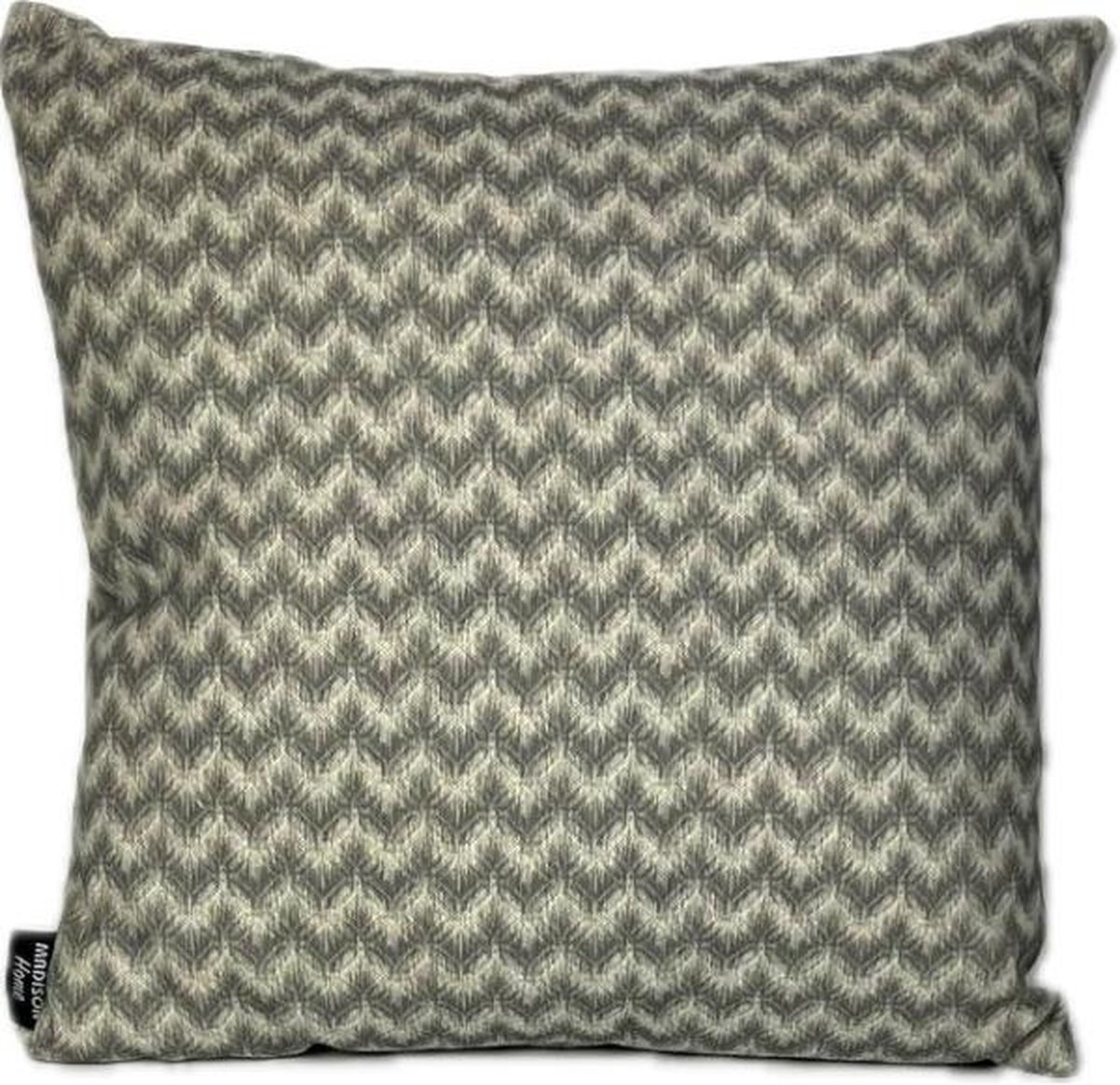 Madison sierkussen 45x45 cm Zigzag grey Groen