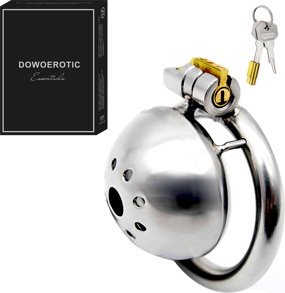 DOWO® - Mini Locker - Kuisheidskooi- Chastity cage - Peniskooi - Hemisferisch - Staal - 45 mm