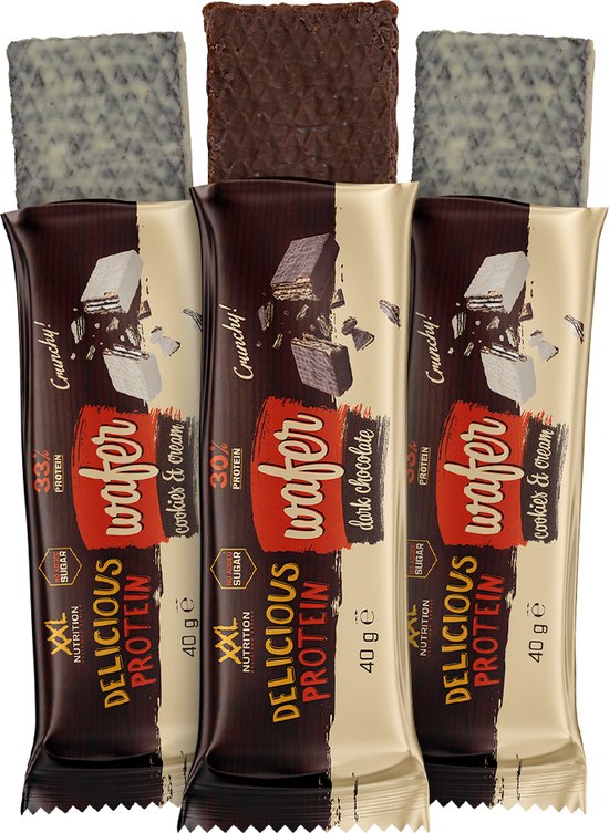 XXL Nutrition - Delicious Protein Wafer - Proteďne Wafelmix, Eiwit Snacks - Chocolade - 12 pack van XXL Nutrition — afbeelding 3