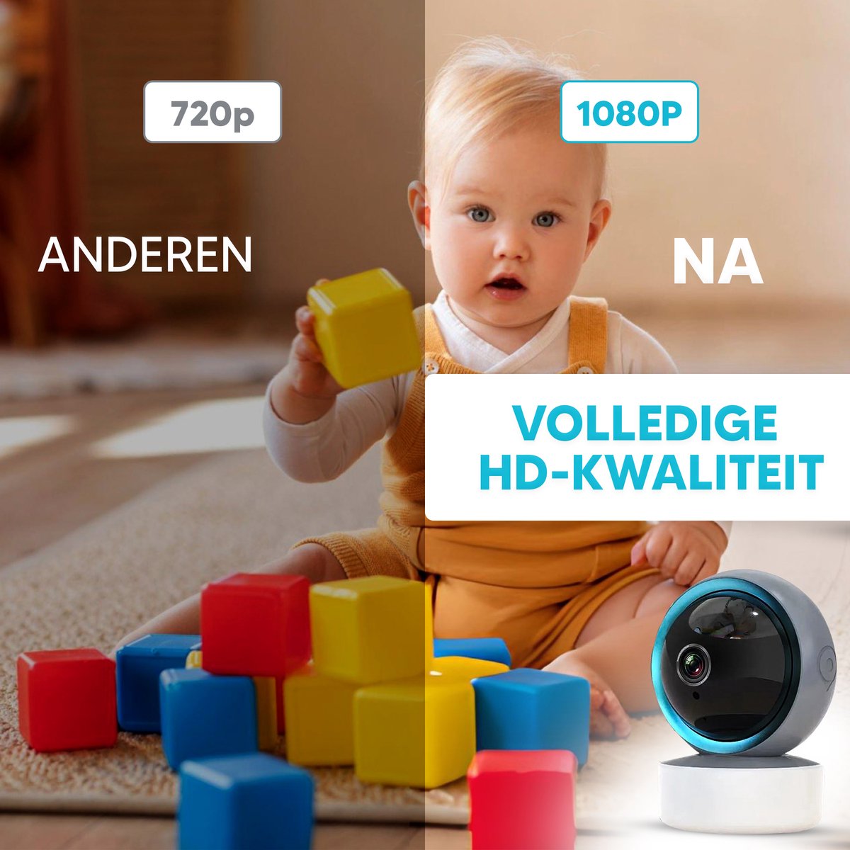 Afbeelding 2 van Peek A Baby Babyfoon met Camera en App - WiFi Monitor - Camerabewaking Kinderen - Babyfoons Beveiligingscamera - 2 MP