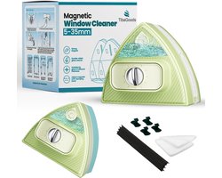Tibagoods Magnetische Ramenwasser Pro - Ruitenreiniger - Raamwisser geschikt voor Dubbelglas - Magneet Ramenwisser - Dikte 5-35 mm