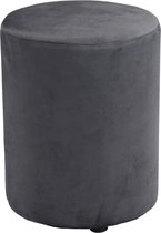Arti Casa Poef Rond Velvet - Ronde Velvet Poef 28x36 cm - Compacte Fauteuil of Kruk - Poef Voor Woonkamer en Slaapkamer - Grijs