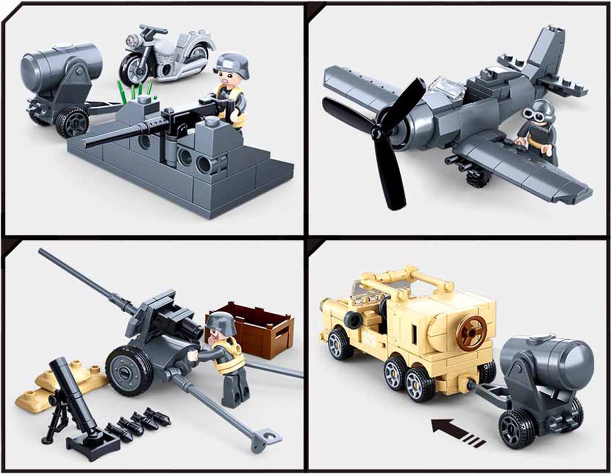 Sluban Army WWII The Battle veldslag bouwspeelgoed – Constructiespeelgoed modelbouw – bouwdoos met 551 bouwstenen – M38-B0812 vanaf 6 jaar — afbeelding 7