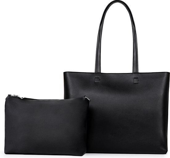FASSIONA Sacs à main pour femme - Tassen pour femme - Sac à bandoulière Shopper avec fermeture éclair - Sac à main - Sac de travail - noir