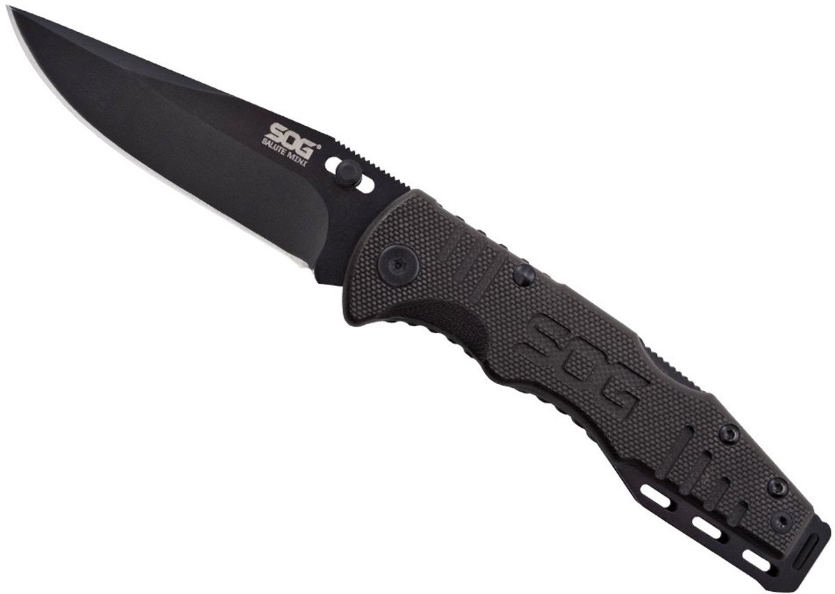 SOG Knives Salute Black PE  Clampack Zakmes - Zwart