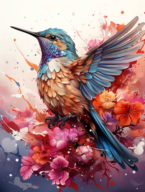 5D Diamond Painting Vierkante steentjes - Painting maat 50x70cm - Fluwelen canvas - Volledige bedekking - Complete set - Vogel-1