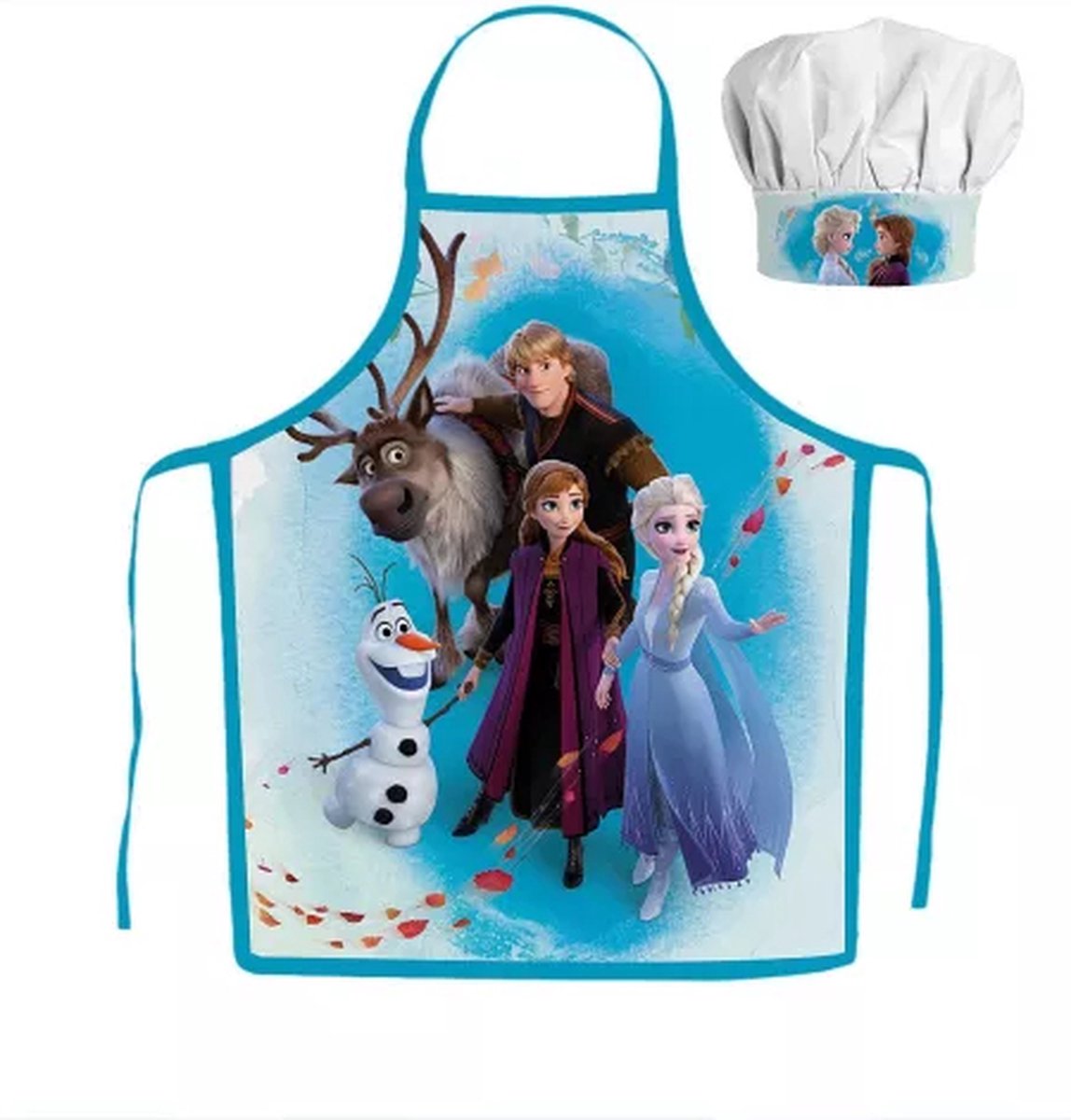 Frozen Kokssetje Muts en Schort met Elsa Anna OIaf en Hans multicolor One Size