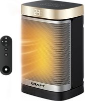 KRAFT Elektrische Kachel - Keramische Ventilatorkachel - Heater - Verwarming Electrisch - 1500W - 70° Draaifunctie