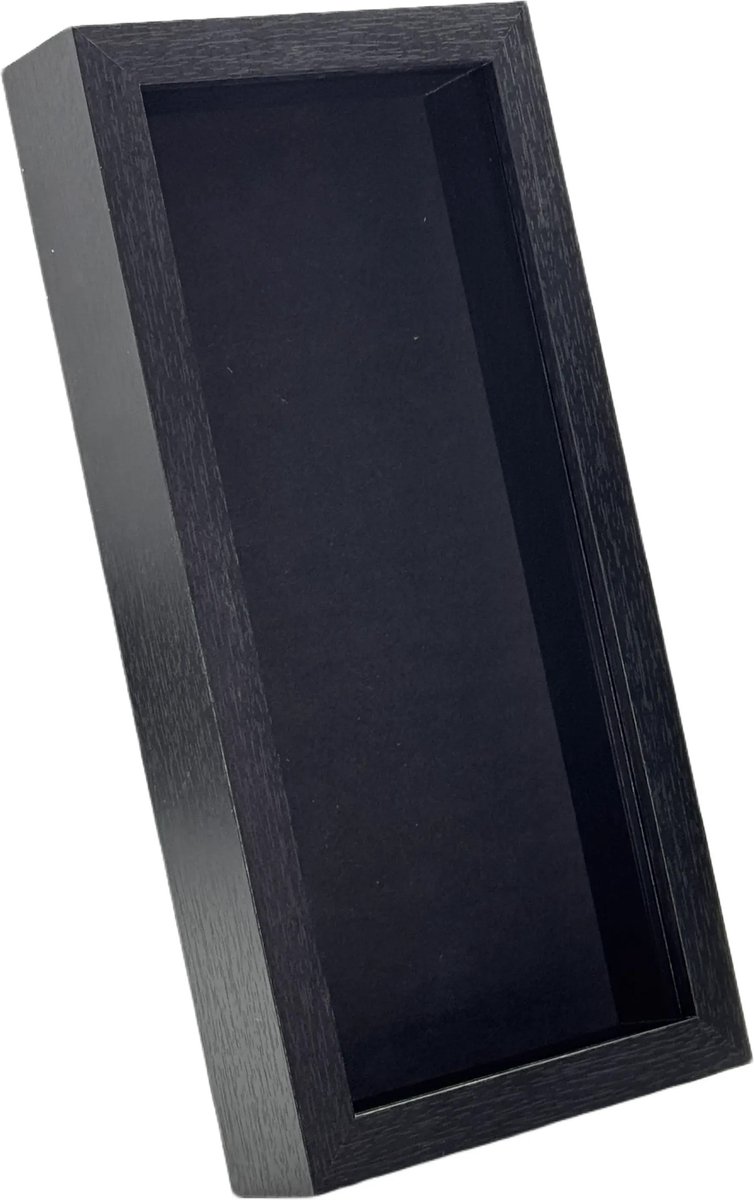 Diepe lijst rechthoek zwart - zwart achtergrond- 33x16x4,5 cm - Frame - Kader - Hangend