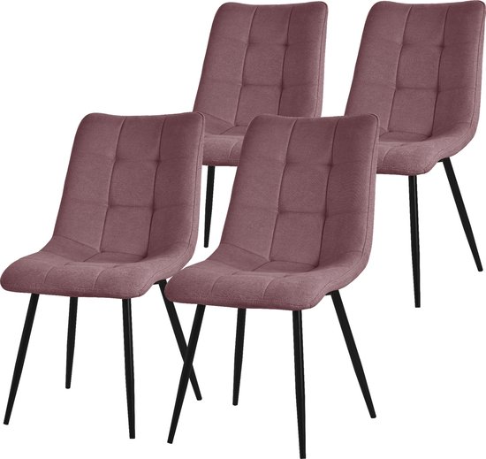damiware Eetkamerstoelen Velvet en Bouclé set van 2 Rocky - Grijs Opruiming Huis