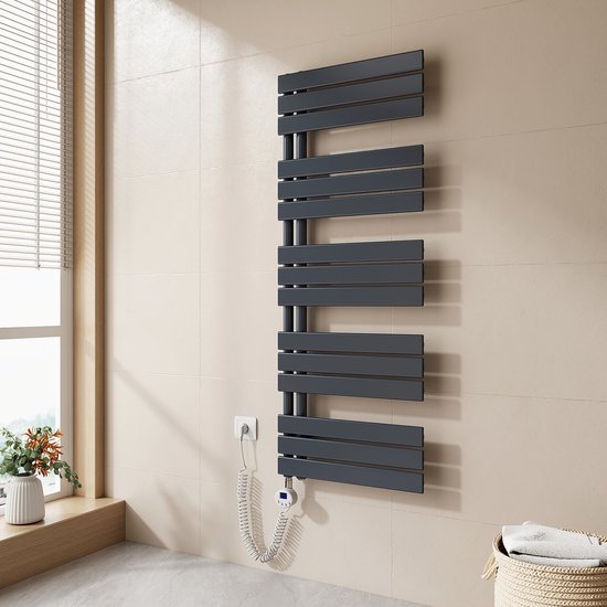 EMKE Elektrische Handdoekradiator - Mat Antraciet - 132x50 cm - 800W ...