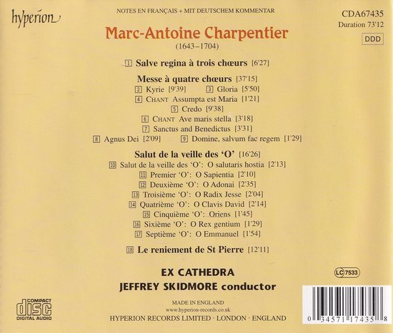 Messe a Quatre Choeurs - Marc-Antoine Charpentier - Ex Cathedra o.l.v. Jeffrey Skidmore