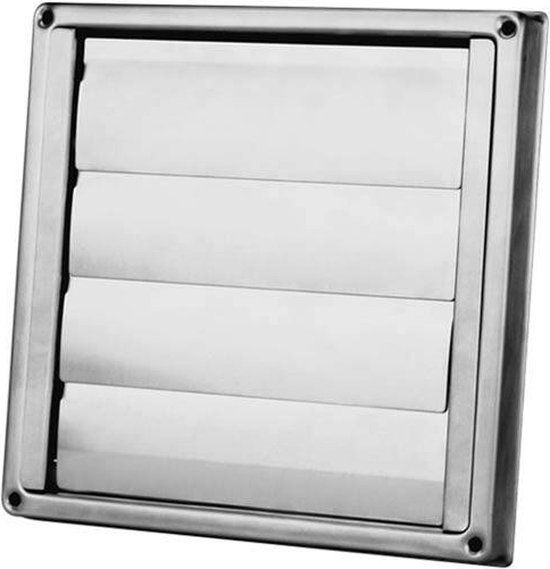 DEC International grille de façade inox Ø 125 mm à lames mobiles (passage haut) - D5125125