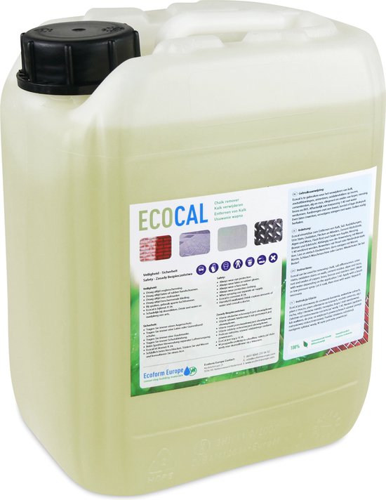 Ecocal 5 liter - 40m2 - Ontkalker - kalk en witte vlekken verwijderen van muur, gevel en baksteen