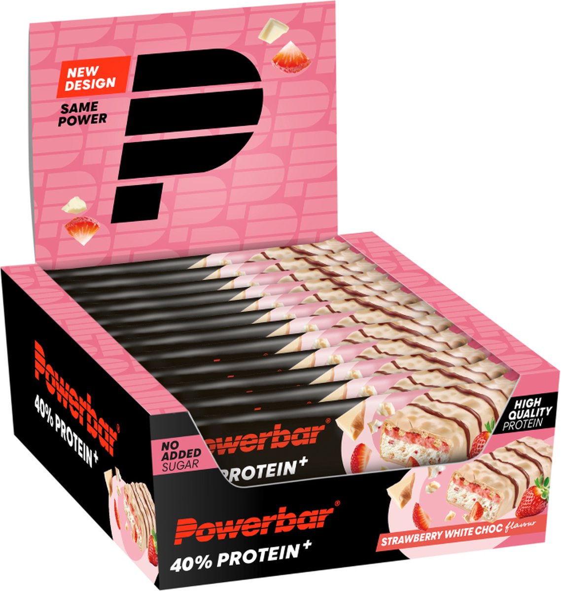 Goedkoopste Powerbar eiwitreep | 40 Protein Crisp Bar | Strawberry White Choco - 12x40g