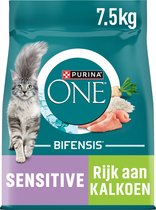 Bol.com PURINA® ONE® Adult Sensitive - Kattenbrokjes - Kalkoen - 7.5 kg aanbieding