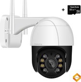 Zekona 20C Wit - Full HD Beveiligingscamera - IP Camera Beveiliging - Outdoor Beveiliging - Bewakingscamera voor Binnen & Buiten - Buiten Camera met Nachtzicht - Indoor Camera met Meeluister Functie - WiFi 4x Digitale Zoom + 32 GB SD Kaart
