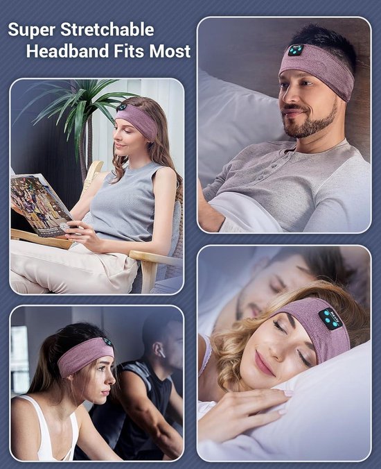 TPfocus Hoofdtelefoon om te slapen, Bluetooth 5.3 cadeau voor mannen en vrouwen, slaaphoofdtelefoon, draadloos, oplaadbaar, voor hardlopen, reizen en muziekfestivals (Camouflage blauw