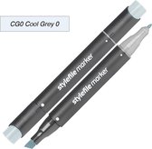 Stylefile Twin Marker - Cool Grey 0 - Deze hoge kwaliteit stift is ideaal voor designers, architecten, graffiti artiesten, cartoonisten, & ontwerp studenten