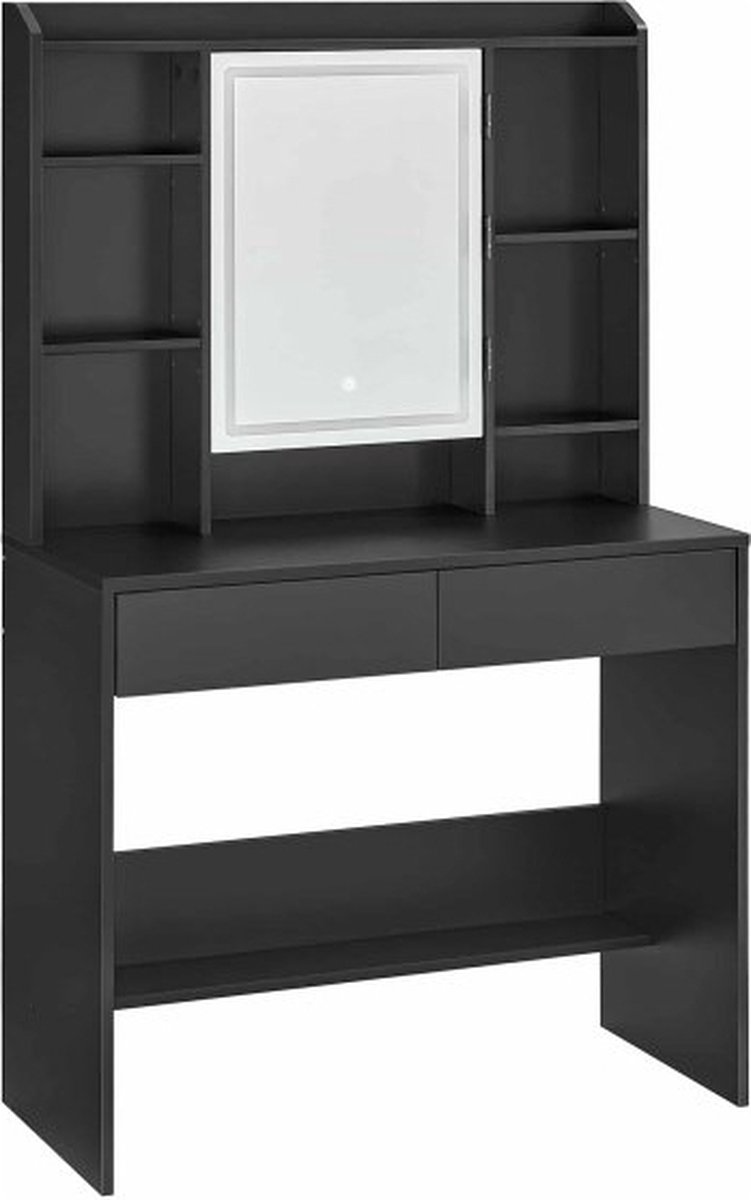 Ronde staande make-upspiegel, verlichte tafelblad make-upspiegel, met aanraakbediening, met instelbare helderheid, kaptafel make-upspiegel, led-verlichting verlicht dimbaar