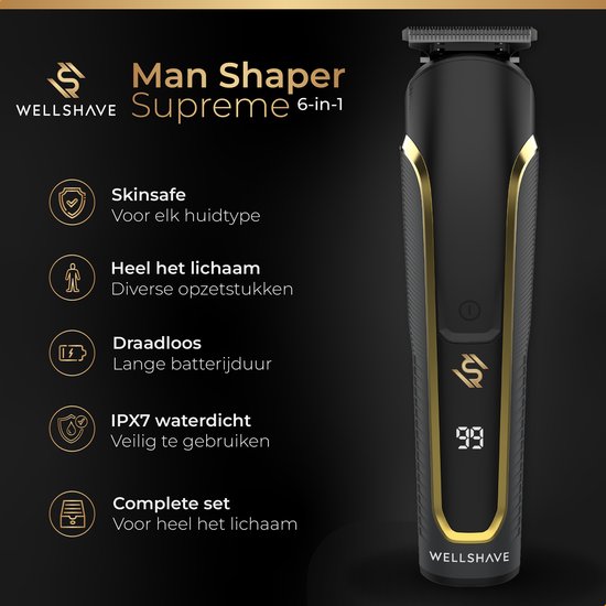 Wellshave Tondeuse à barbe 6 en 1 Supreme -