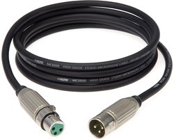 Klotz M-5 High-End microfoon kabel 3m XLRf - XLRm, Ganzmetaal