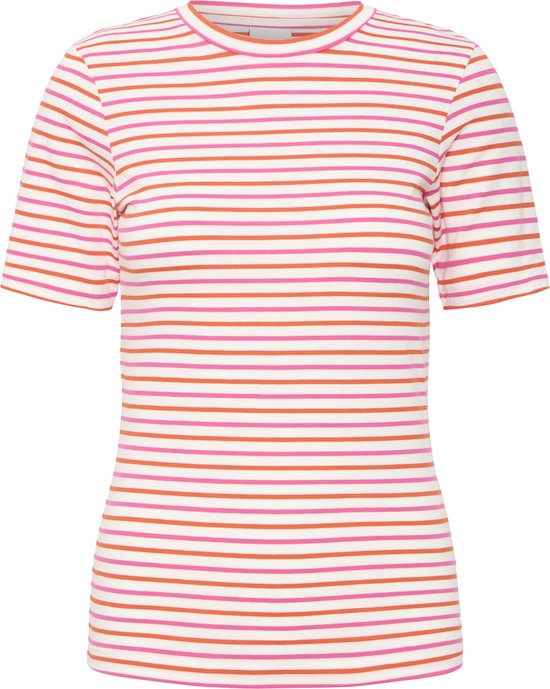 Ichi T-shirt Ihmira Ss2 20122522 204827 Cloud Dancer W Pink Yarr Dames Maat - L