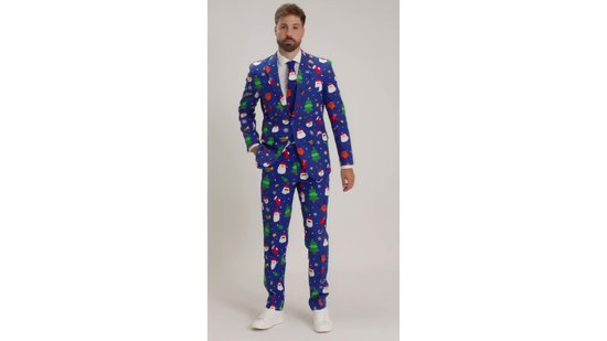 Fluwelen kerstpyjama - 2-delig - BLAUW - 21.00
