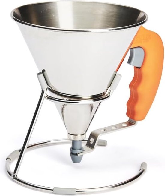 Trechter van roestvrij staal, handdeegdispenser voor pannenkoeken, bakkerijtoepassing met rek en 3 punten 4/5/6 mm, zuiger voor cakes