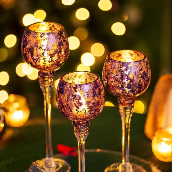Lot De 6 Bougeoirs En Verre Transparent Pour Bougies Piliers - Support Décoratif Élégant - Pour Centre De Table, Noël, Mariage, Dîner