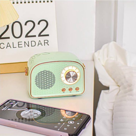 Retro-Bluetooth-Speaker-Draagbare-Radio-FM-Vintage-Luidspreker-Oplaadbaar-8-Uur-Speeltijd-Hout-Look van Merkloos — afbeelding 5