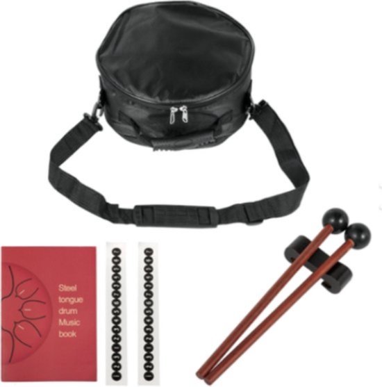 Happyment Steel Tongue Drum - 25 cm - 11 noten - Handdrum - Tong drum - Yoga - Handpan - Paars van Happyment — afbeelding 3