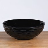 Keramische waskom rond zwart 42x42x14,5 cm opbouw Arya