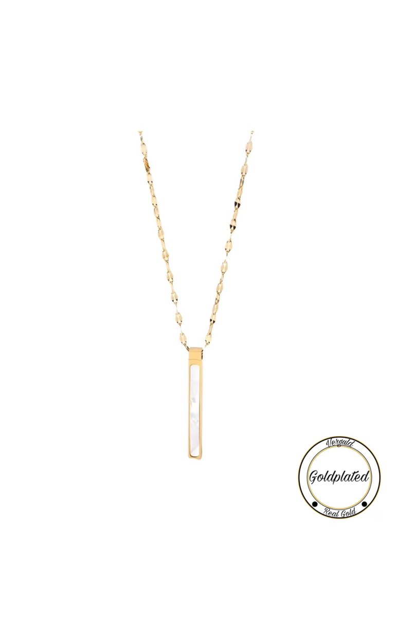 Soraro Staaf Marmer Ketting | Goldplated | Goudkleurig | Vrouwen Sieraden | Dames Ketting | Vrouwen Ketting