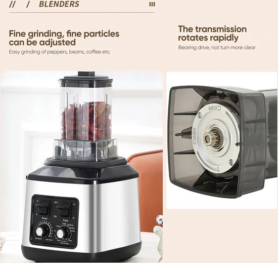 3 in 1 Power Blender - Juice Mixer - Keukenblender - Smoothie Maker - 9500W - 3L+1.5L+0.5L van DHN — afbeelding 2
