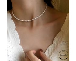 Soraro Parel Ketting | Goldplated | Parel | Goudkleurig | Soraro Kettingen | Cadeau Voor Haar | Cadeau Voor Vriendin | Verjaardag Cadeau