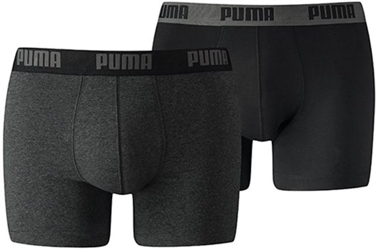 Puma Men Everyday Basix Boxers 2 P | Zwart Grijs | Maat: XL