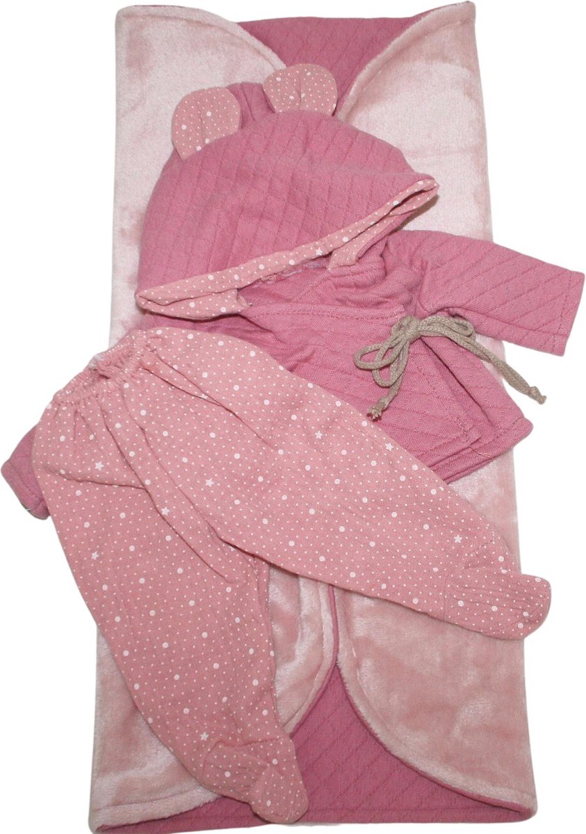 Paola Reina Kledingset Bebitos meisje roze/doek (45cm).
