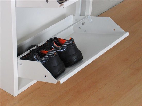 Pisa schoenenkast wit metaal met 3 vakken. | bol.com
