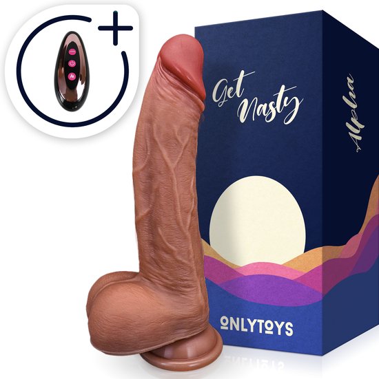 ONLYTOYS® Alpha - Premium 3 In 1 Stotende Dildo Met Zuignap - Vibrator Realistisch Met Afstandsbediening & Warmtefunctie - Vibrators Voor Koppels & Vrouwen