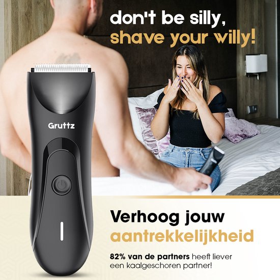Gruttz Bodygroomer Mannen v3 - Body Trimmer - Gemaakt voor Schaamstreek - Inclusief Travelbag