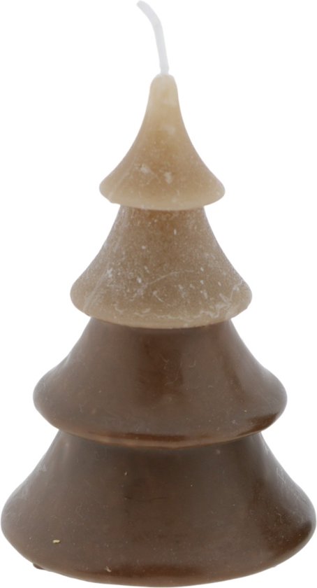Home Society - Kerstboom kaarsjes - Duo Layer - Bruin - Lichtbruin - L - Doos 12 stuks