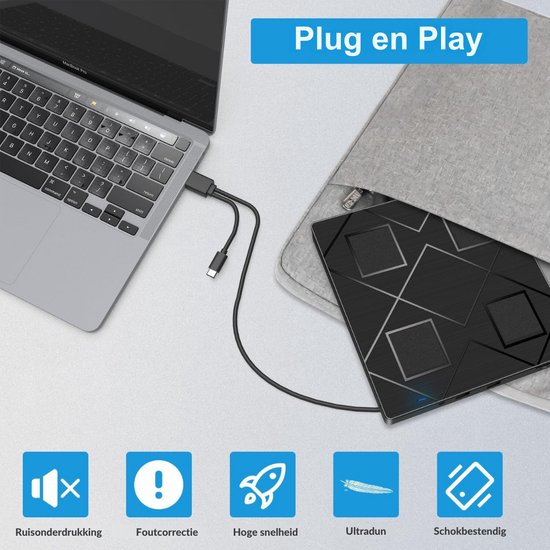 Draagbare Externe DVD Speler voor Laptop - DVD Burner — afbeelding 3