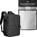 Zwarte rugzak met verpakking van 'Somstyle Accessories'.
