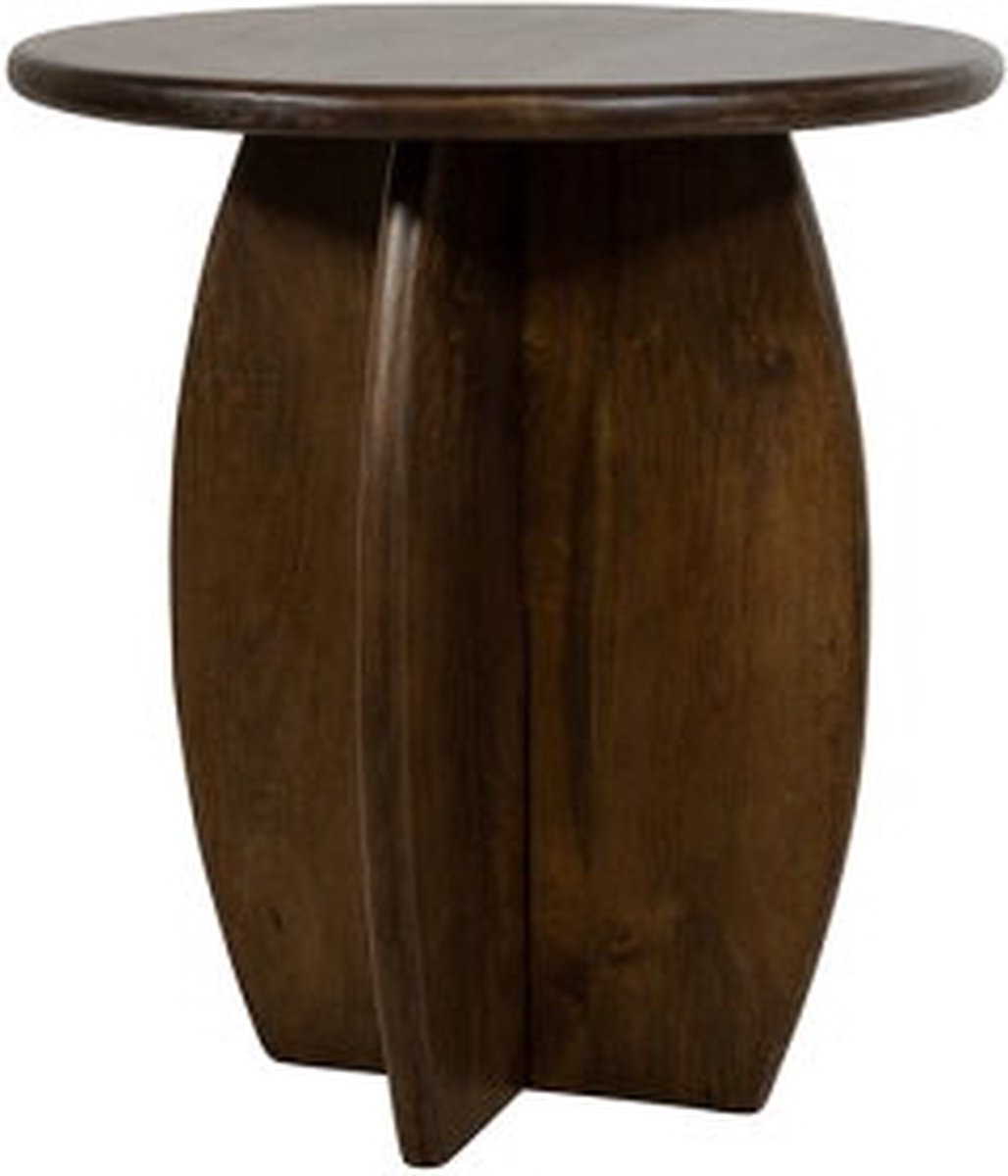 Bijzettafel Belly rond Ø50 cm mangohout - walnoot