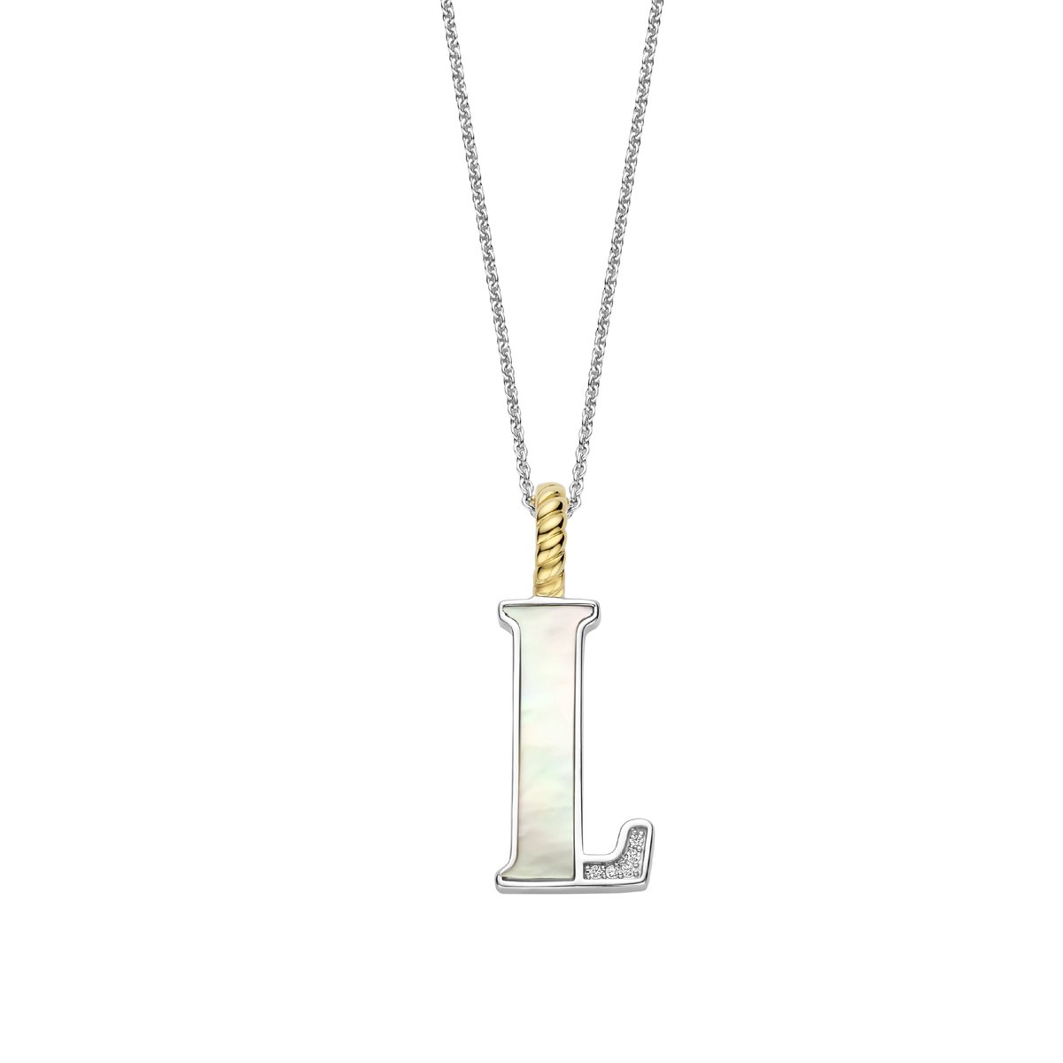 TI SENTO Dames Hanger - 925 zilver - Letter L - Parelmoer - 6840MW_L