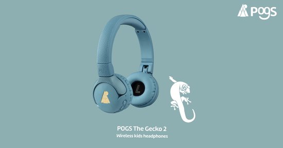 POGS Draadloze over-ear hoofdtelefoon met ruisonderdrukking | The Turtle | Opvouwbare en duurzame hoofdtelefoon | Volume Limited 85 dB, microfoon | draadloze muziekdelingsfunctie (rGrey