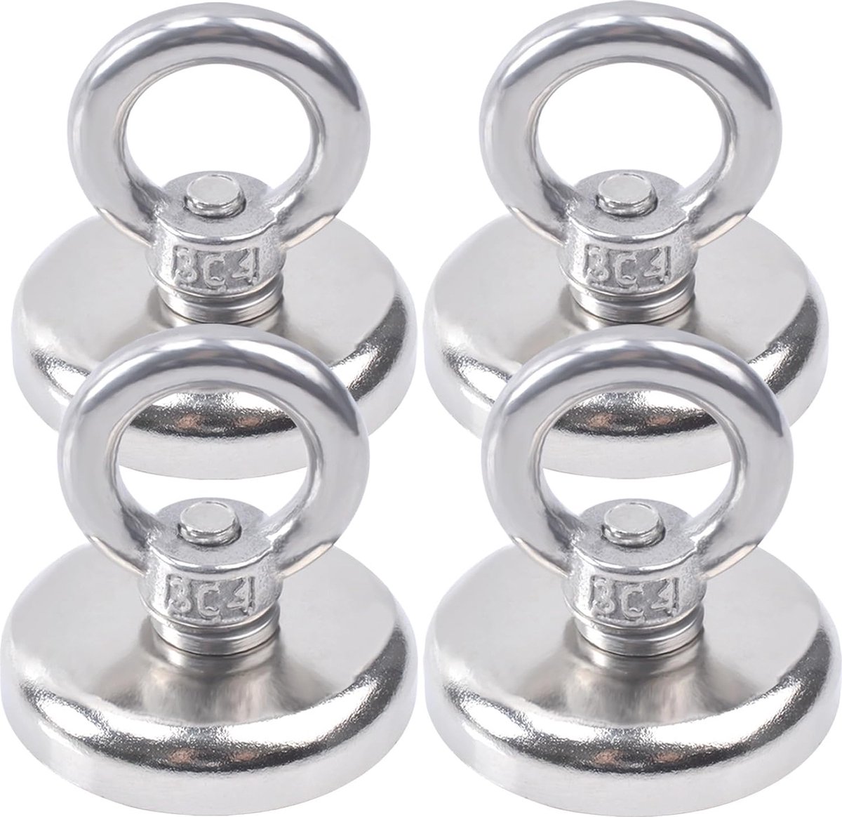 Sterke Neodymium Magneten voor Magnetvissen - 45 kg Trekkracht, Diameter 32 mm, 4 Stuks