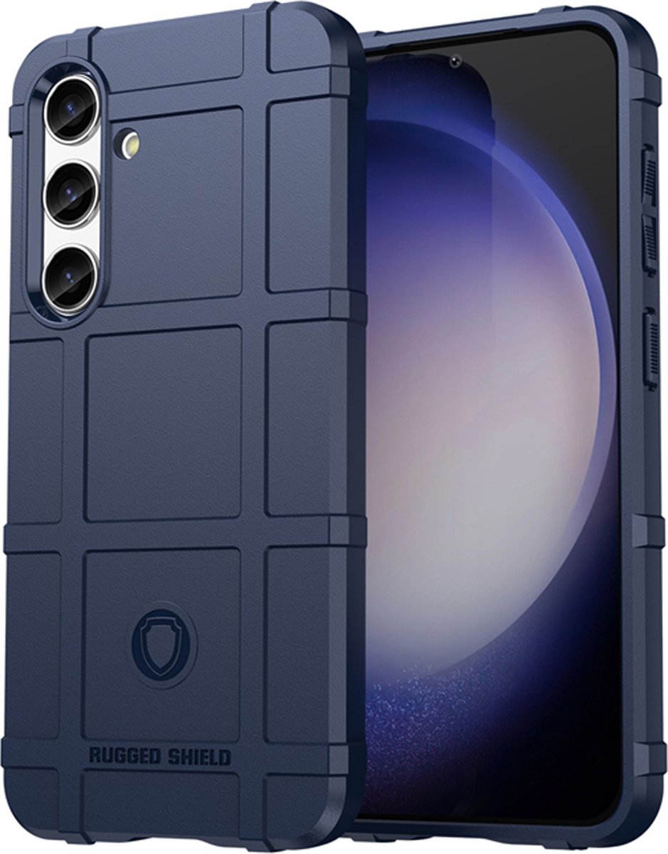 MobyDefend Hoesje - Geschikt voor Samsung Galaxy S24 - Rugged Shield TPU Backcover - Blauw